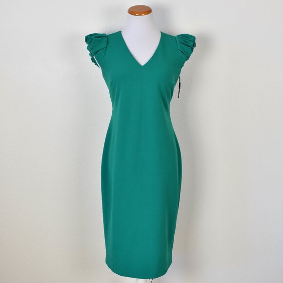 Calvin Klein Dresses & Skirts - Calvin Klein Puff Sleeve V-Neck Sheath Dress - 4